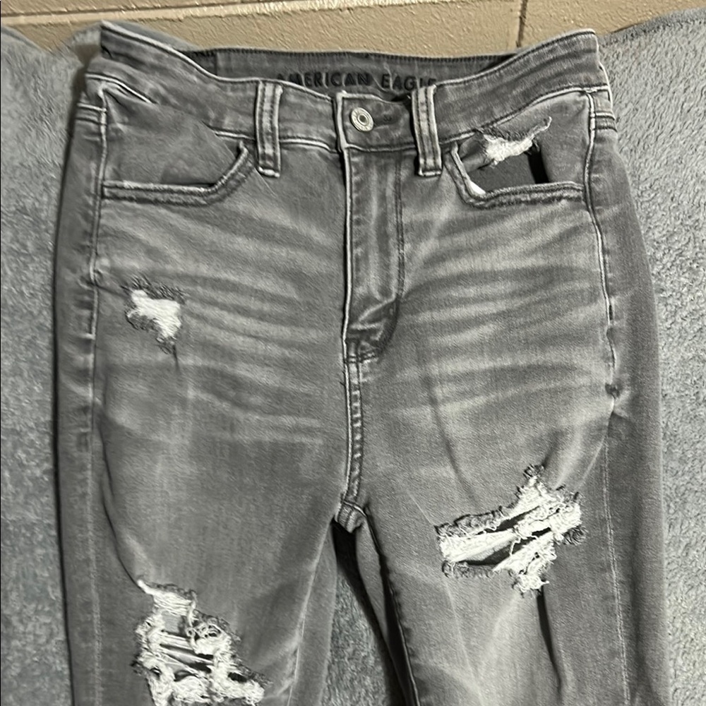American Eagle Outfitters Gray Distressed Jeans